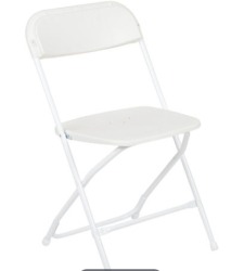 WHITE PLASTIC FOLDING CHAIRS