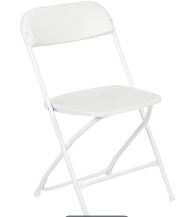 WHITE PLASTIC FOLDING CHAIRS