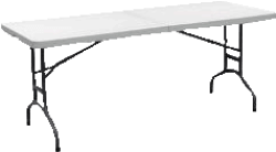 6' WHITE FOLDING TABLE