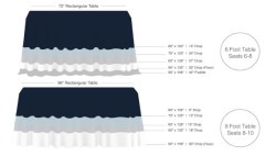 White or Black table cloths 70x120 8ft